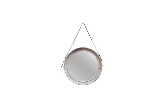 Miroir en peau de vache blanc Grise