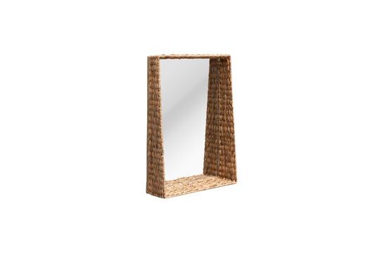 Miroir en rotin clair Tressée
