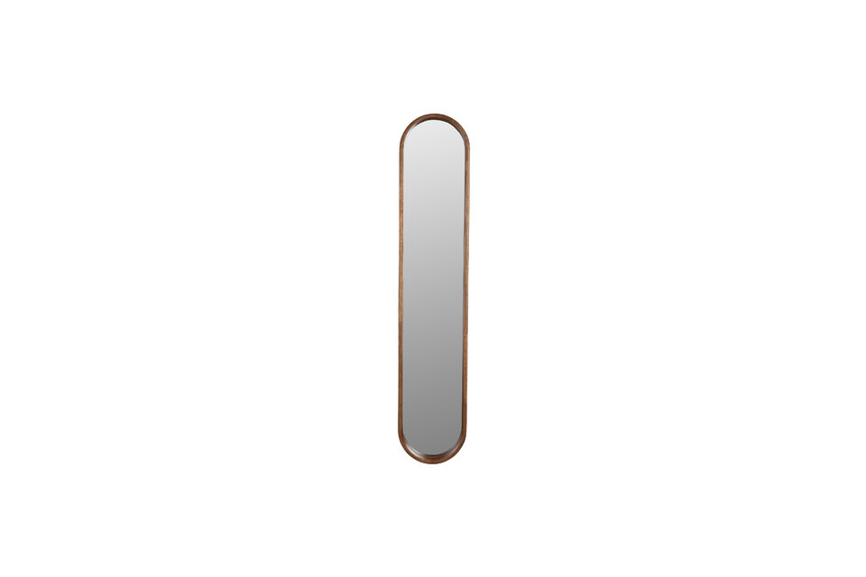 Miroir ovale en hévéa marron Nyko White Label