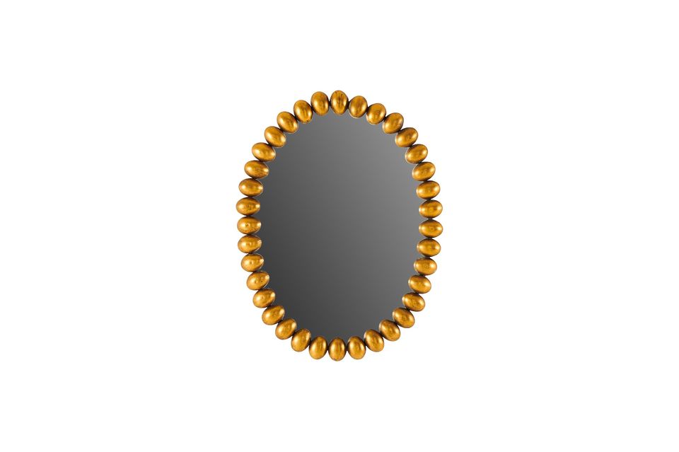 Miroir ovale en métal doré Beni Athezza