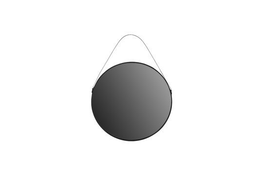 Miroir rond en métal noir Corde Loft