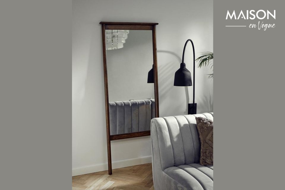 Miroir sur pied Wasia avec cadre en bois Nordal