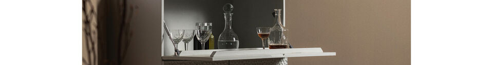 Materiali prima di tutto Mobile bar 146x90 cm legno di mango Mist Carved Organic