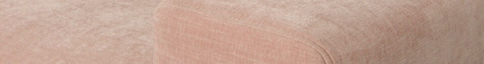 Material Details Modular 1-seater sofa element right arm pink fabric FAMILY