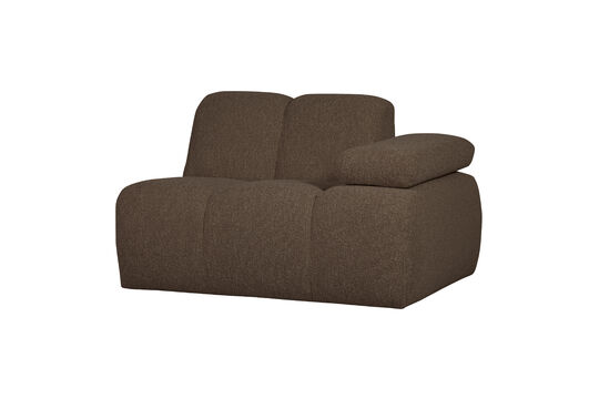 Modular sofa element 1-seater arm right bouclé brown melange MOJO Clipped