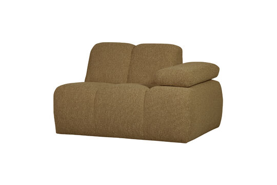 Modular sofa element 1-seater armrest right bouclé yellow/brown melange MOJO