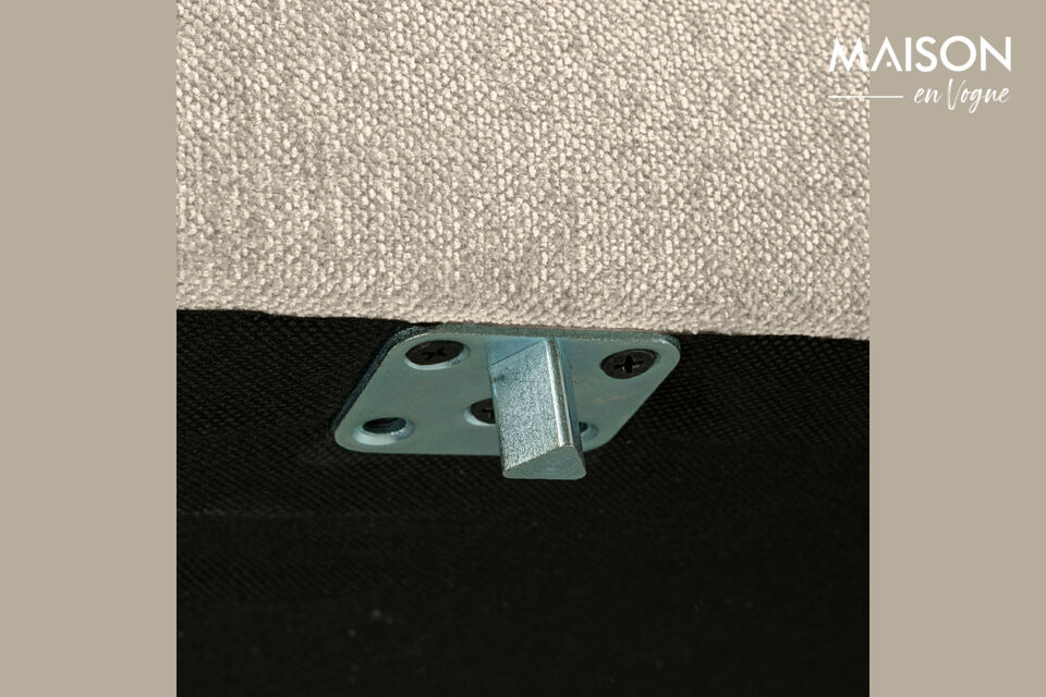 The comfortable cushions are upholstered in a woven melange fabric that feels extra soft thanks to