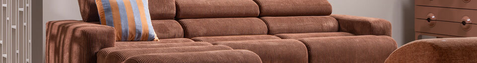 Materialbeschreibung Modulares Sofa-Element 1-Sitzer Polyester Orange Melange NOVI