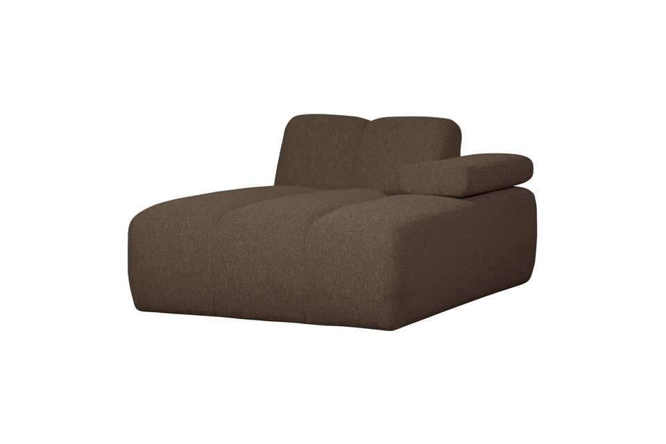 Módulo Chaise Longue Derecha Bouclé Marrón Mezcla Mojo Woood