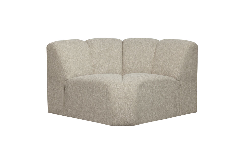 Módulo de rincón redondo bouclé beige mezcla Mojo Woood