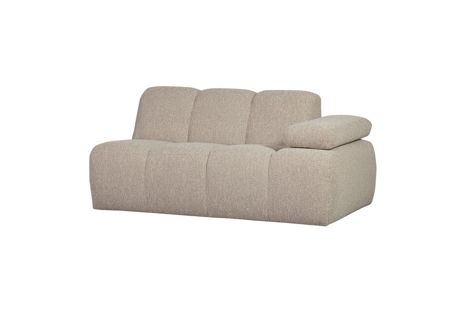 Modulo divano 1,5 posti bracciolo destro bouclé beige melange Mojo Woood