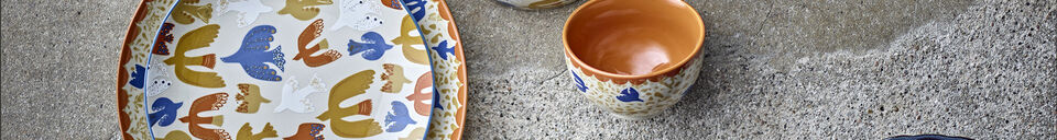 Benadrukte materialen Mok set van 4 van aardewerk meerkleurig Figuria