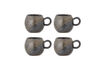 Miniatuur Mok set van 4 van bruin steengoed Paula 1