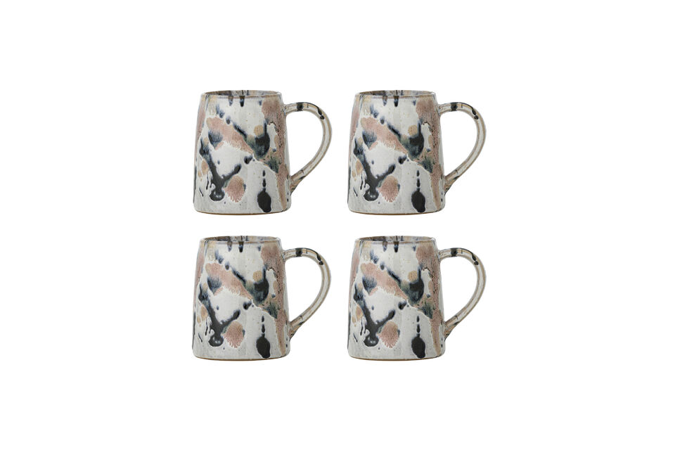 Mokken (Set van 4) van meerkleurig steengoed Winnie Merken