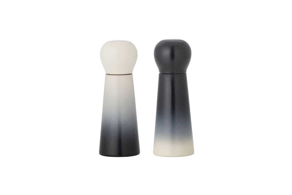 Moulin à sel et poivre lot de 2 en bois d'hévéa noir Hyman Bloomingville