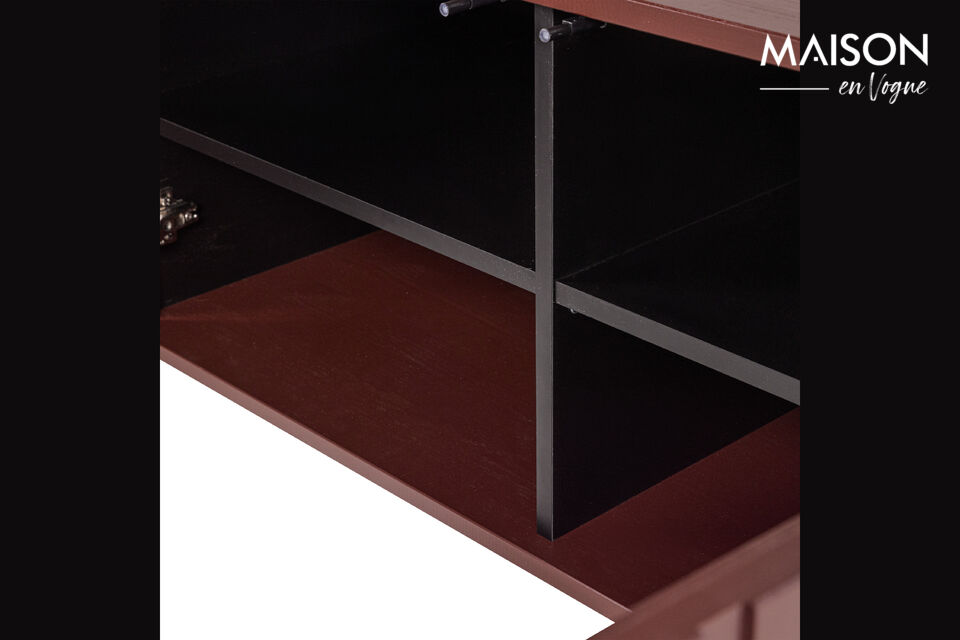 Material El mueble TV está fabricado en madera de pino