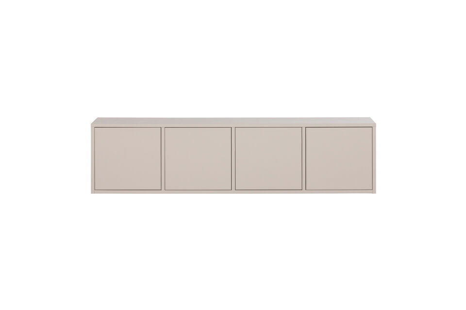 El mueble combina un aspecto moderno con un aire cálido