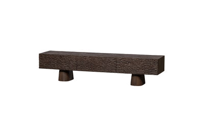 Mueble TV tallado 180cm madera de mango marrón oscuro Crumble