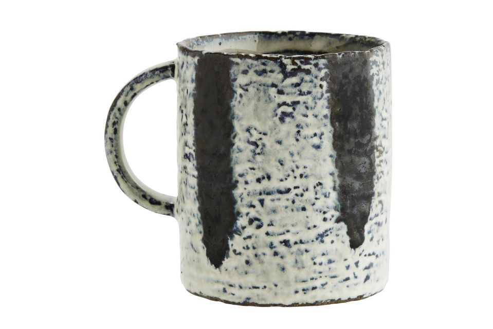 Mug en céramique blanc et bleu Deep Madam Stoltz