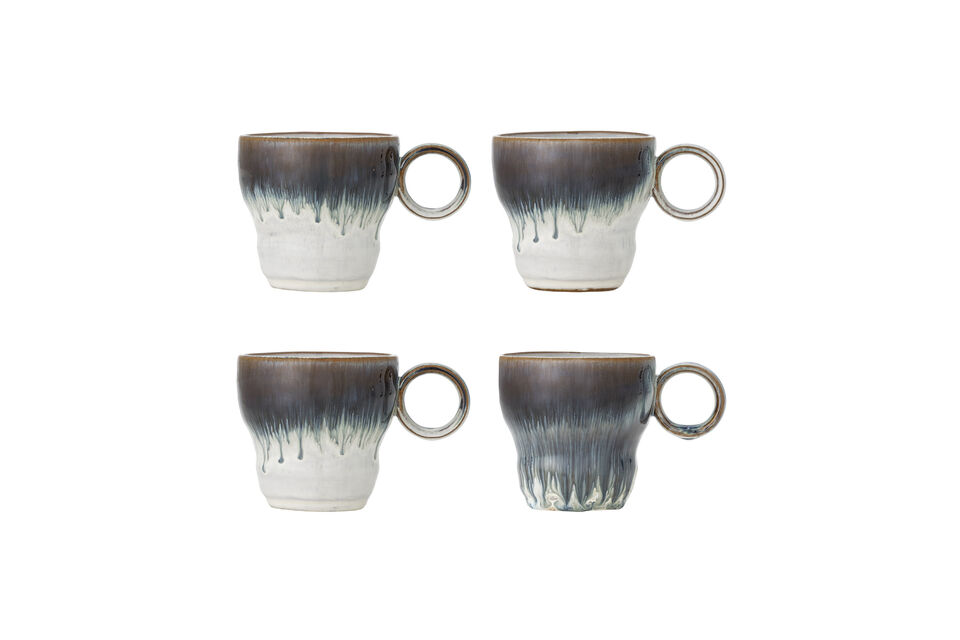 Mug lot de 4 en grès bleu Nigel Bloomingville