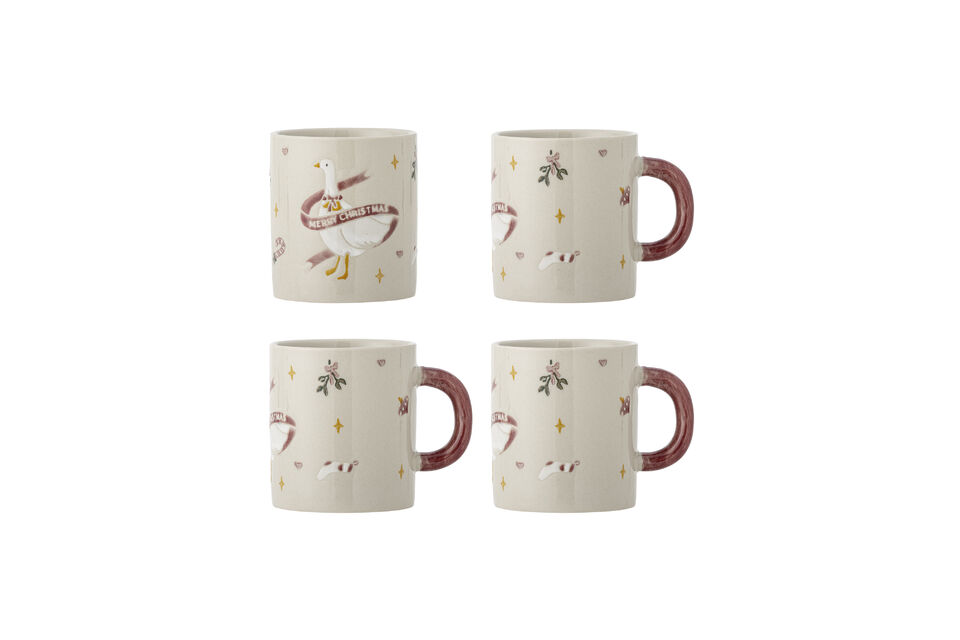Mug set of 4 in multi stoneware Mary Bloomingville
