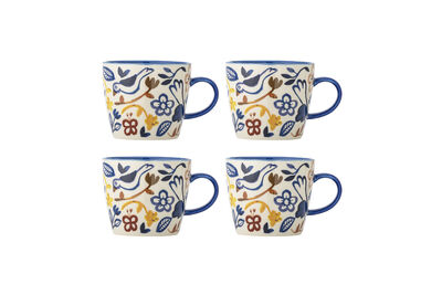 Mug set of 4 in multicolour stoneware Figuria