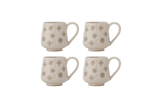 Mug set of 4 in Nature stoneware Snowie Clipped