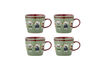 Miniature Mugs set of 4 in green stoneware Peo 1