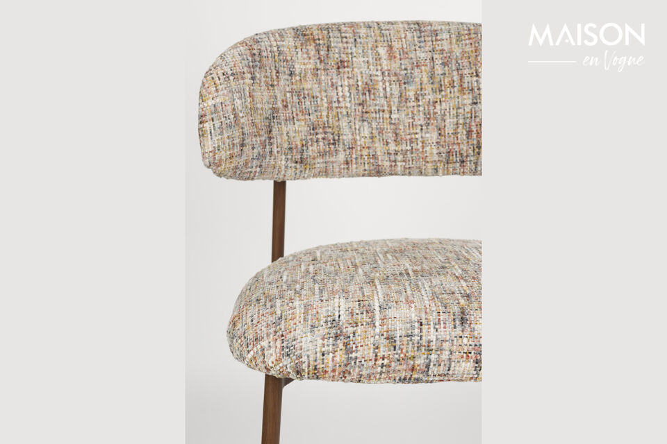 Available in various colors
Comes as a dining chair and barstool
Upholstered in a soft