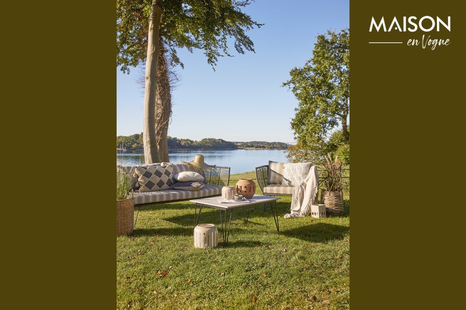 De Mundo lounge stoel van Bloomingville is een prachtige outdoor stoel: gepoedercoat metalen frame