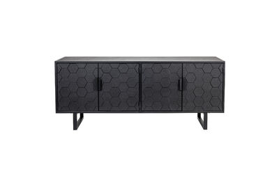 Niedriges Sideboard aus schwarzem Tannenholz Linc