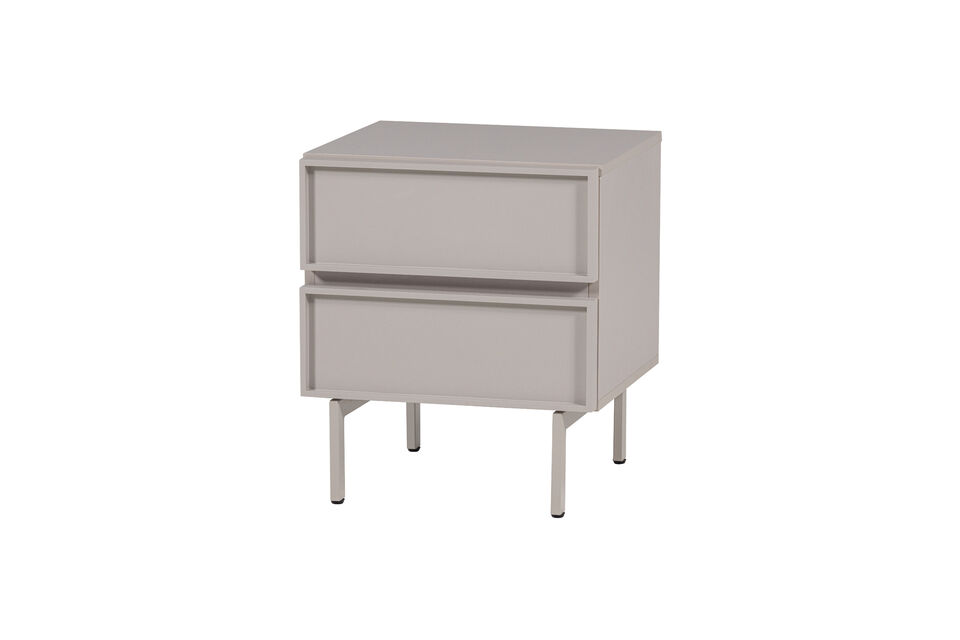 Nightstand 2 drawers melamine/MDF sand TOURS Woood