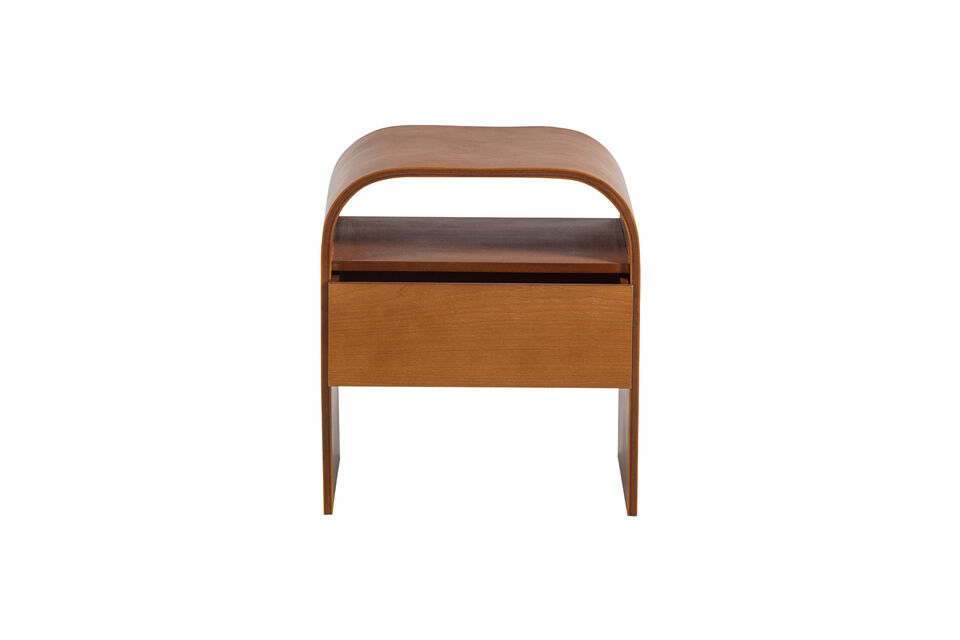 The round shape and warm brown color create an inviting look that instantly gives your space a snug