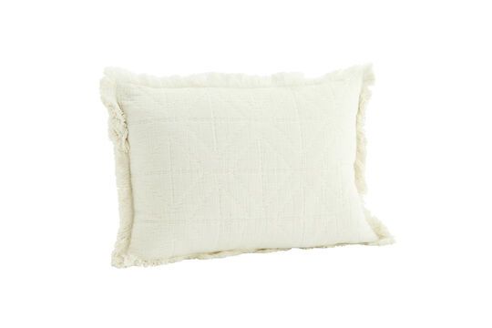 Off-white cotton Quilt cushion cover Clipped