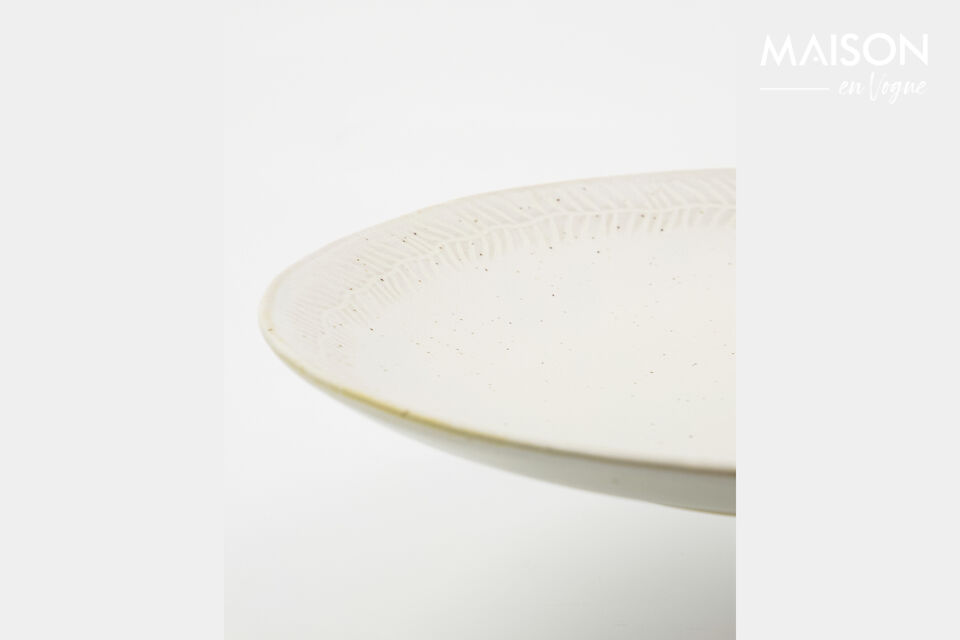 Shaped in off-white glazed stoneware
