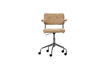 Miniature Office Chair Woven Rib Fabric Dark Sand Kova 4