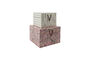 Miniatuur Opbergdozen Set van 2 Karton Zand en Roze HDkeep Productfoto