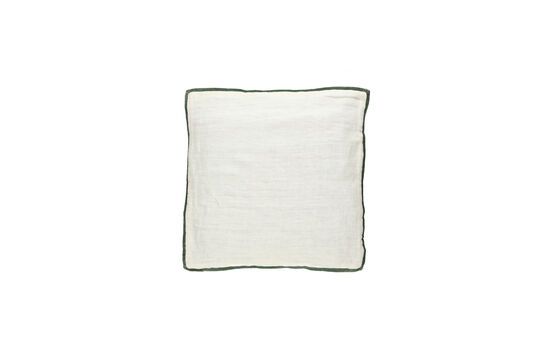 Opposites white and green linen cushion