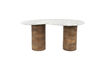 Miniature Organic coffee table in beige marble and mango wood Peli 1