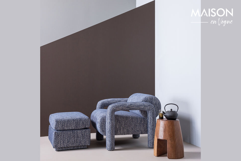 Atmospheric addition Luxurious pattern upholstery Fully upholstered Compact dimensions  The Lou
