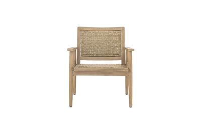 Outdoor lounge chair in FSC acacia and natural polyrattan Sorrento
