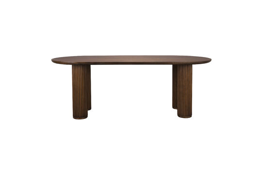 Oval brown oak dining table Dean Clipped