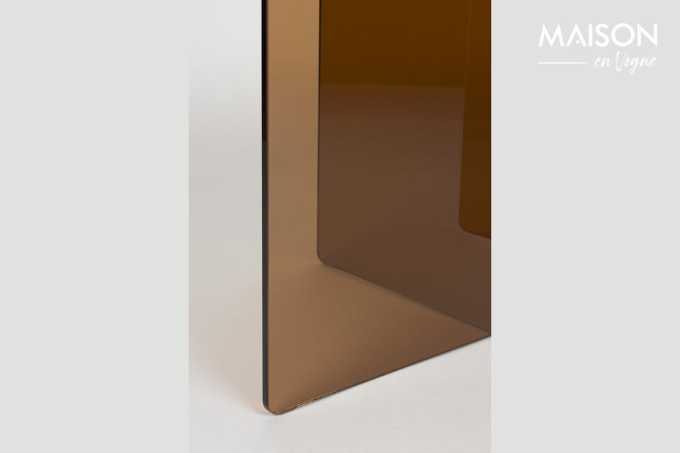 Oval coffee table in brown glass Linea - 7