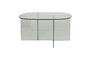 Miniature Oval glass coffee table transparent Linea Clipped