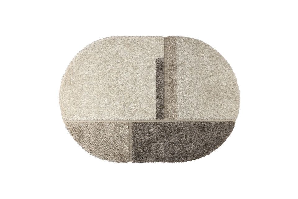 Oval rug 160x230 cm grey wool Zest Zuiver