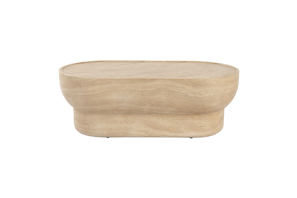 Ovale beige betonnen salontafel Noble Zuiver