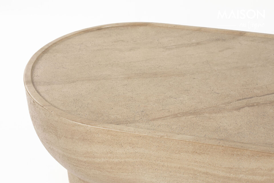 Ovale beige betonnen salontafel Noble - 14