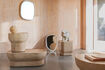 Miniatuur Ovale beige betonnen salontafel Noble 3
