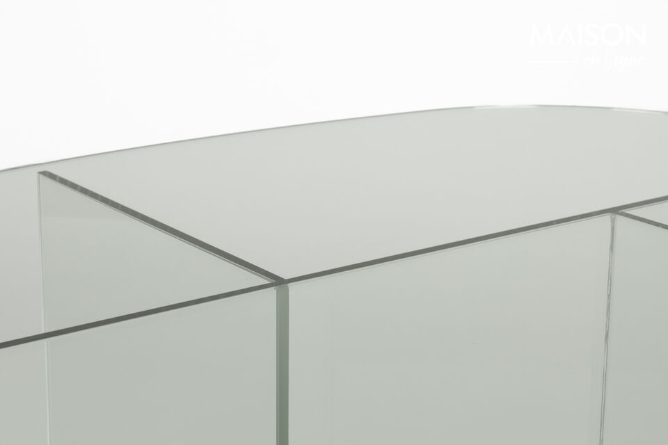 Ovalen salontafel van glas transparant Linea - 9