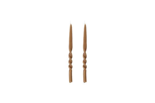Pack de 2 bougies en parafine marron Twist